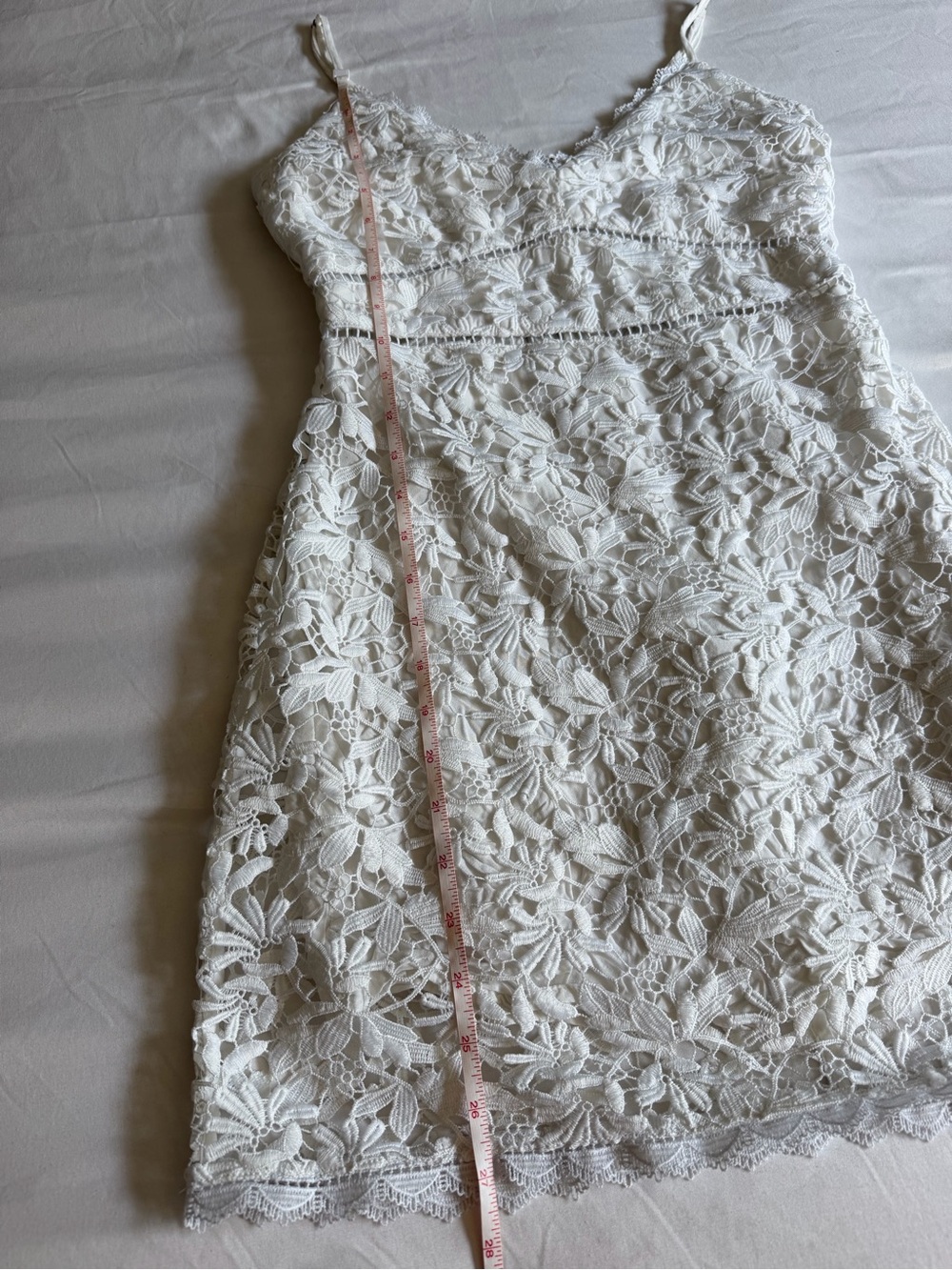 Abercrombie & Fitch White Lace V-Neck Sleeveless Mini Dress Bridal Honeymoon - Picture 17 of 17